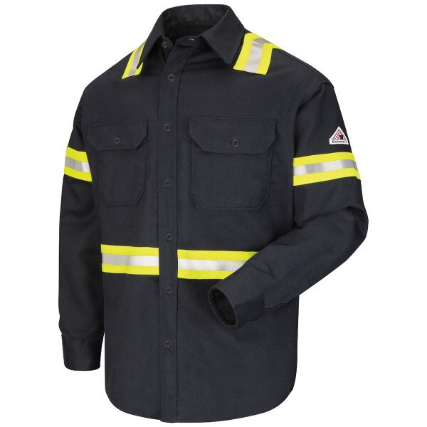 Bulwark ComforTouch Enhanced-Vis Uniform Shirt in Navy